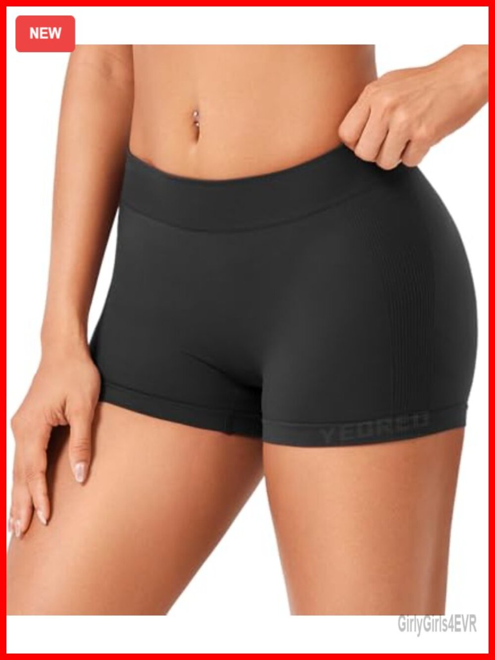 YEOREO Seamless Low Rise Booty Shorts 2.5" Yoga Biker Gym Athletic